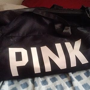 Pink duffle bag